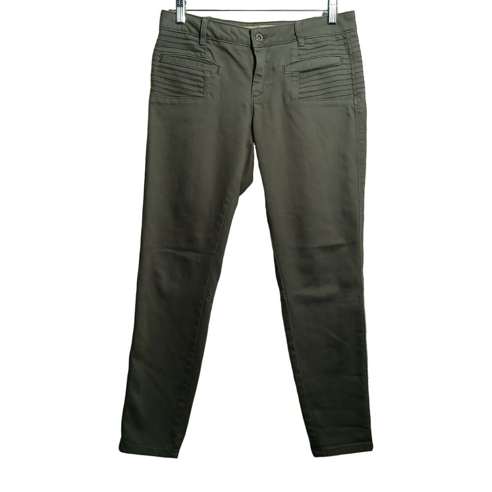 Anthropologie Daughters Of The Liberation Moto Pants 27 Olive Green Skinny